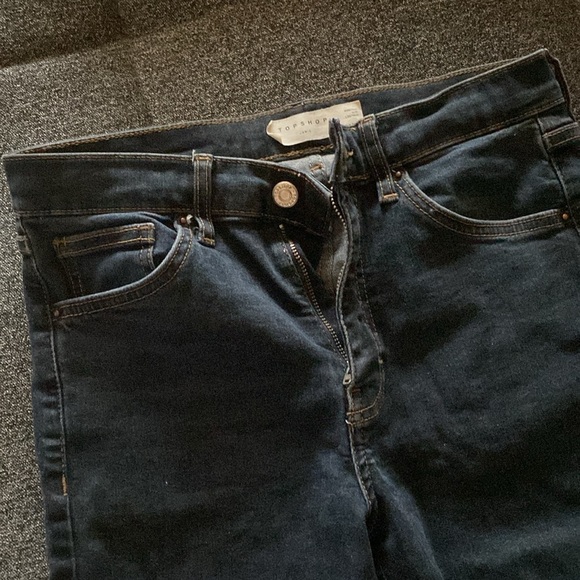 Topshop - Jamie High Waist Ripped Hem Skinny Jeans in Blue Black Women's size 28 - Picture 4 of 4